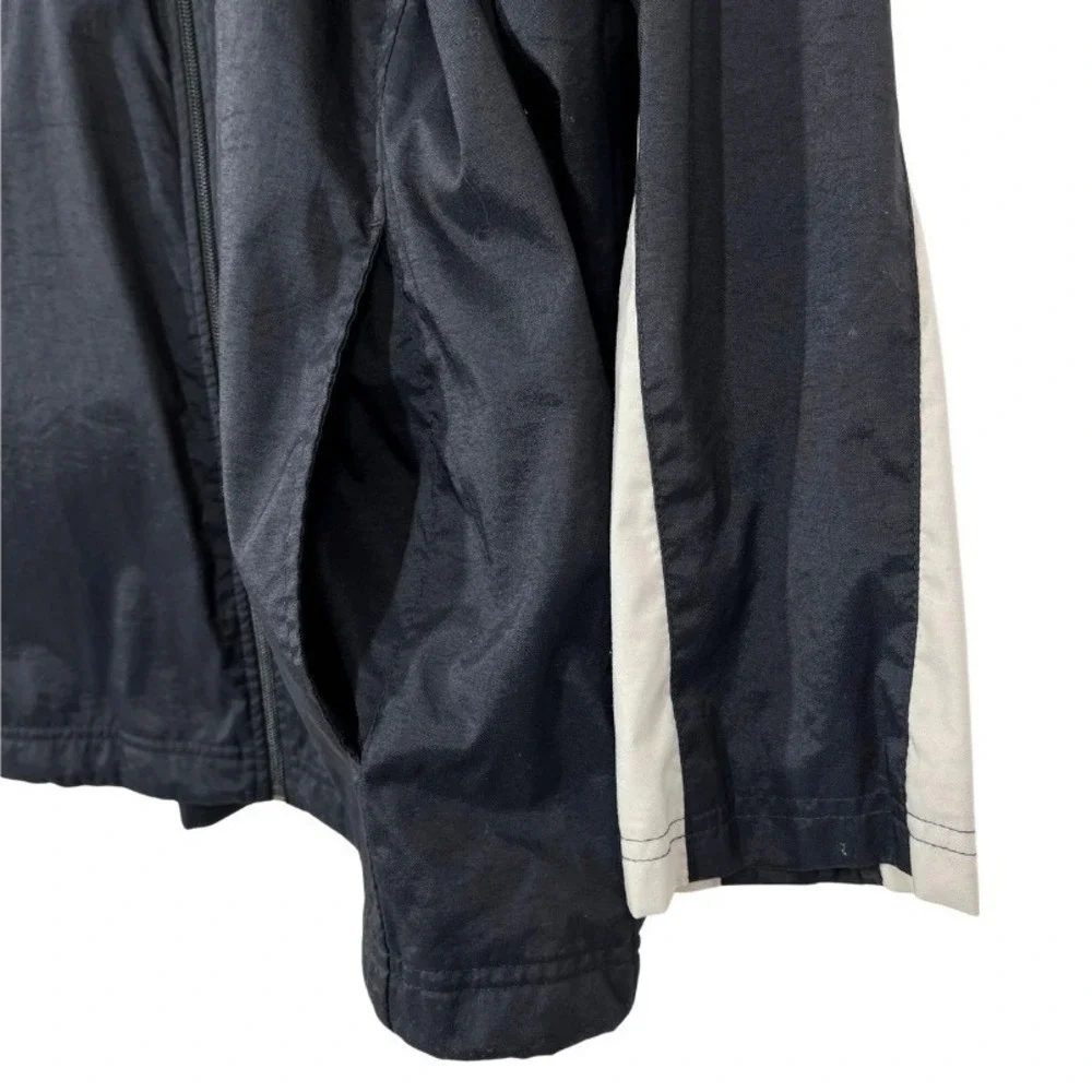 Nike Men's XL Hooded Windbreaker Jacket‎ Navy Blue White 90s Y2K Nylon Full Zip